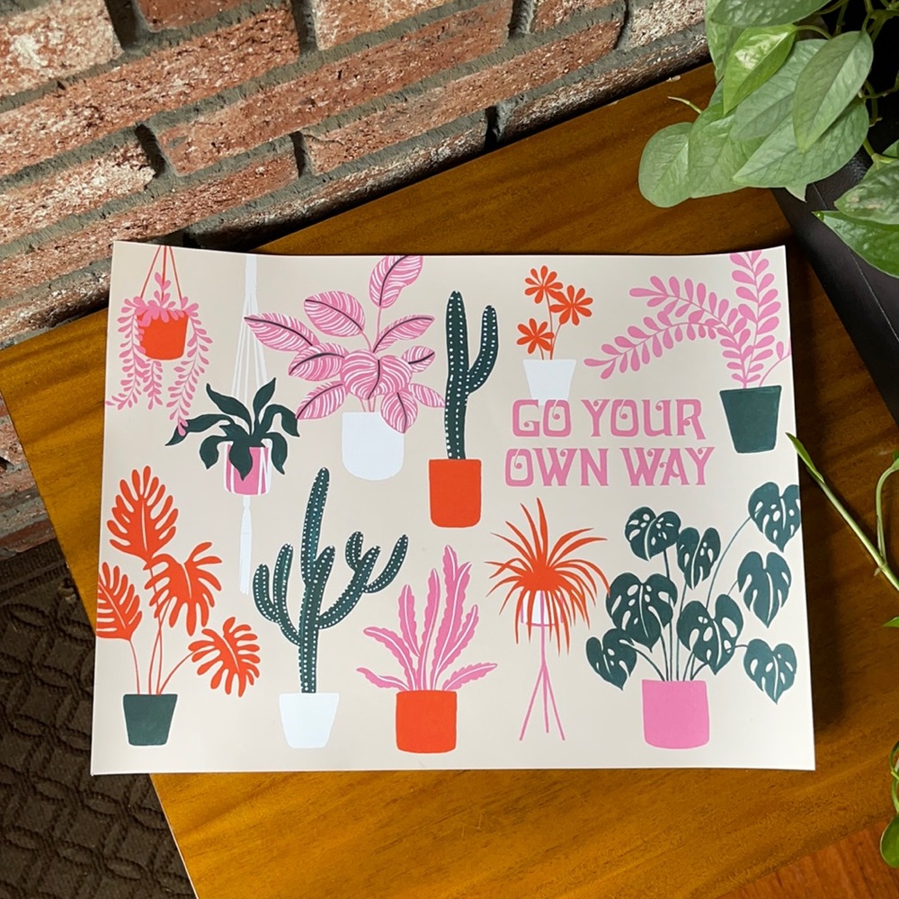 Ban.do “Go Your Own Way” Plant Art Print 12”x16”